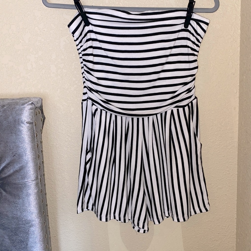 Black & White Stripped Romper